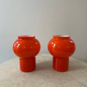 A Pair of 1970s Glass Table Lamps